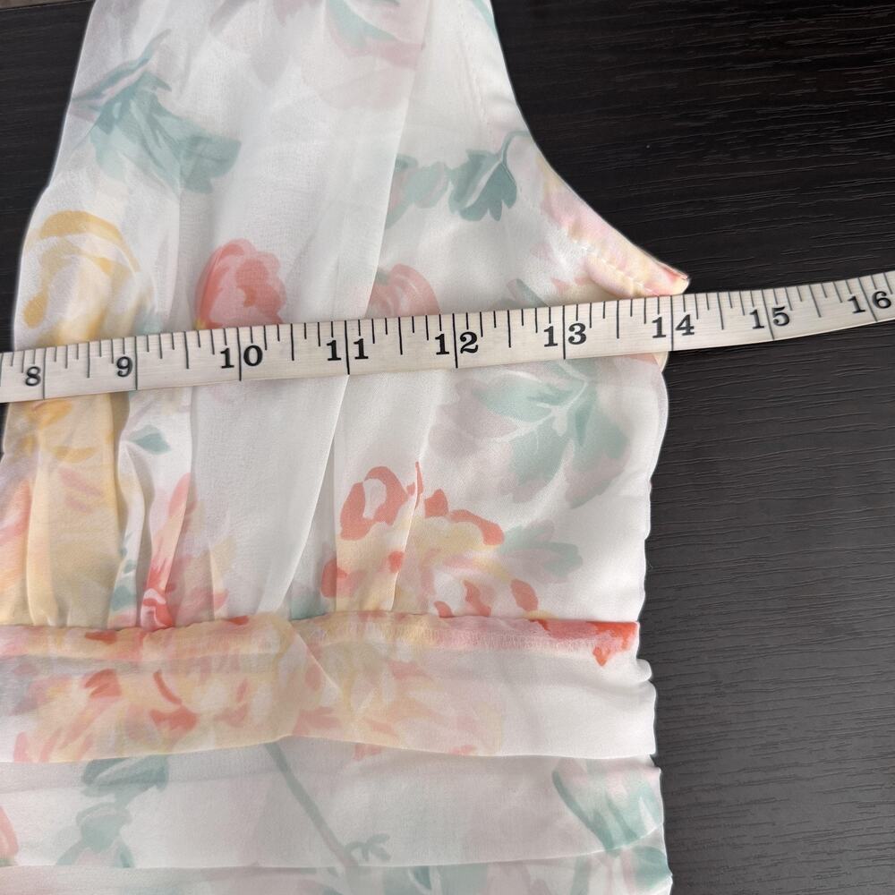 Abercrombie & Fitch Dress Womens Small Flirty Drama Floral Pastel Chiffon Mini - Picture 10 of 13